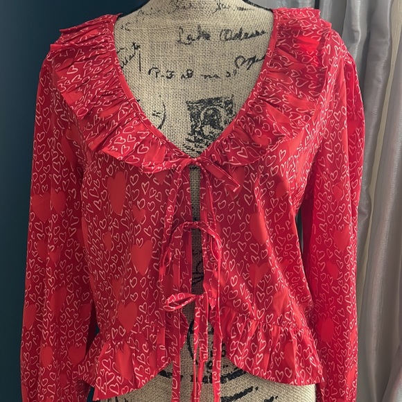Red Hearts Top Size XL - Picture 5 of 6